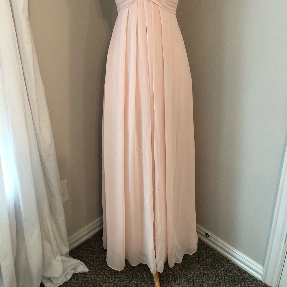 Bill Levkoff Petal Pink Strapless Chiffon Dress - Picture 2 of 8